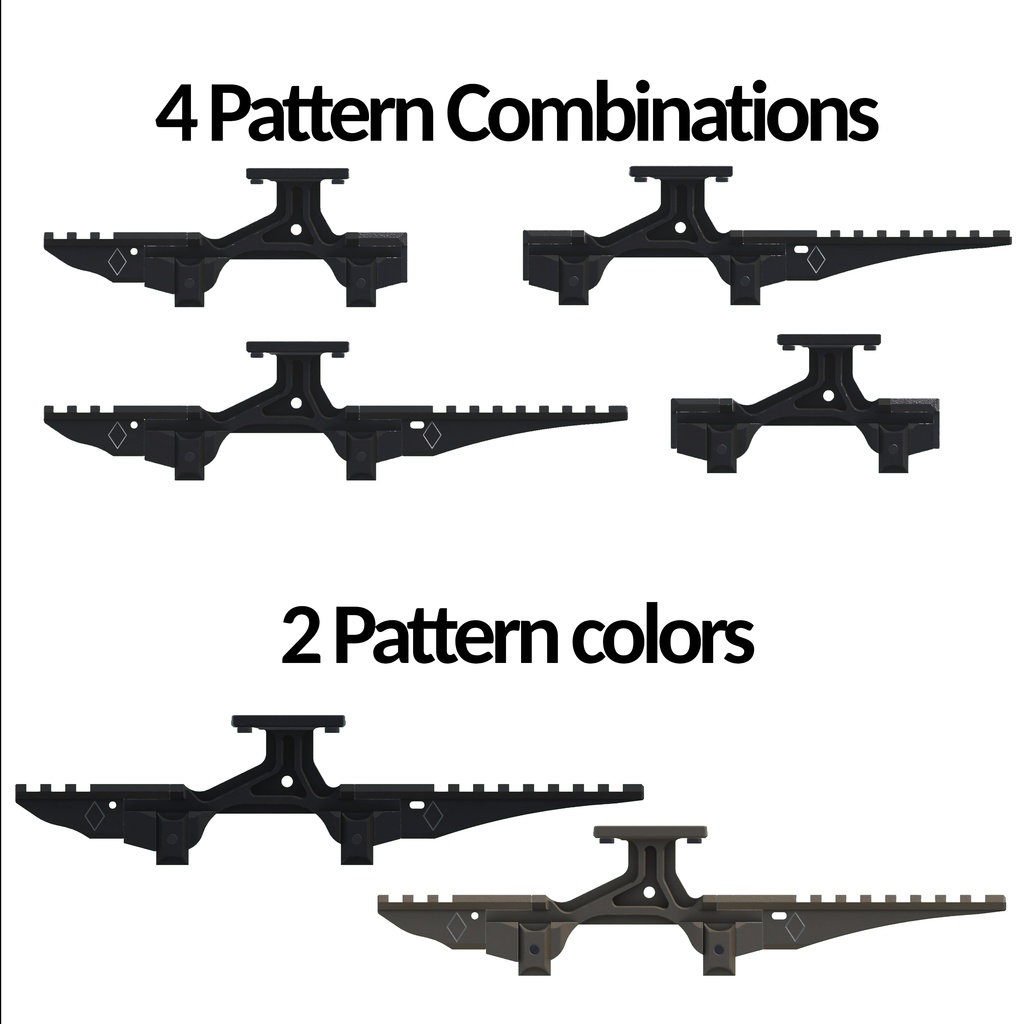 3Dモデル モジュラーハイマウント&チークライザー セット