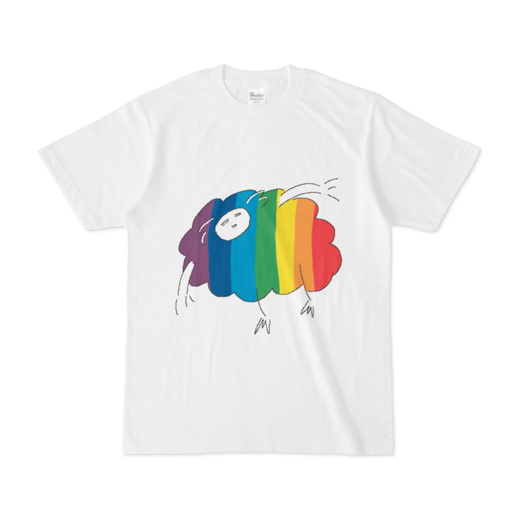 ぐったりレインボー羊ちゃんTシャツ