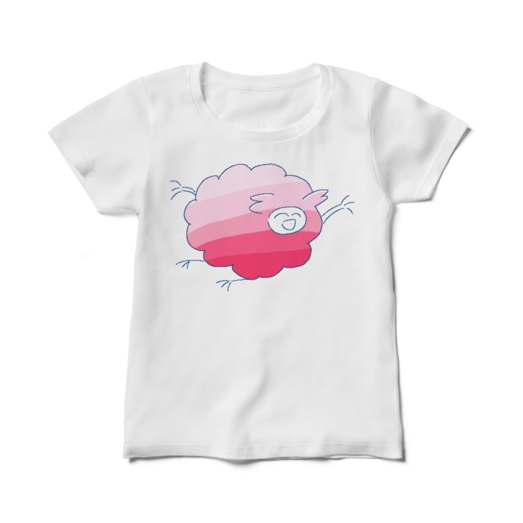 ピンクグラデ羊ちゃんTシャツ