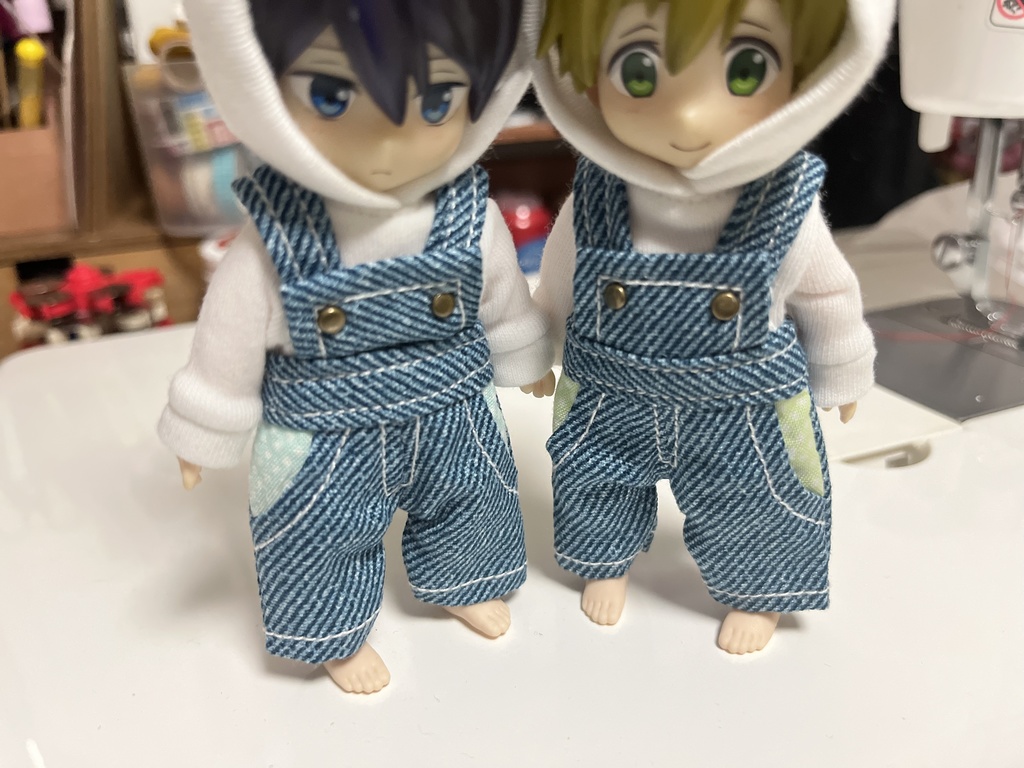 サロペット(サックス／水玉ポッケ)