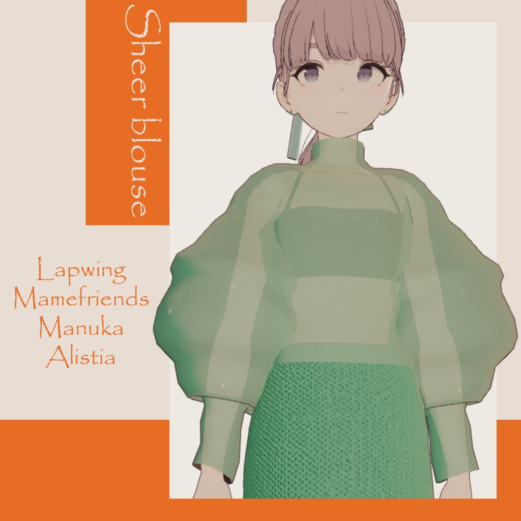 【4アバター対応】Sheer Blouse【VRC対応】