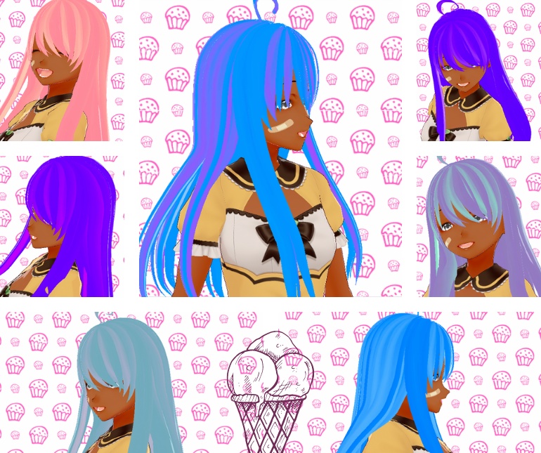 アイスクリームの髪のテクスチャ🍨