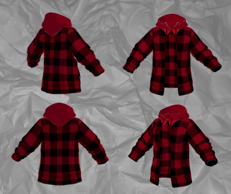 赤いチェック柄のシャツ