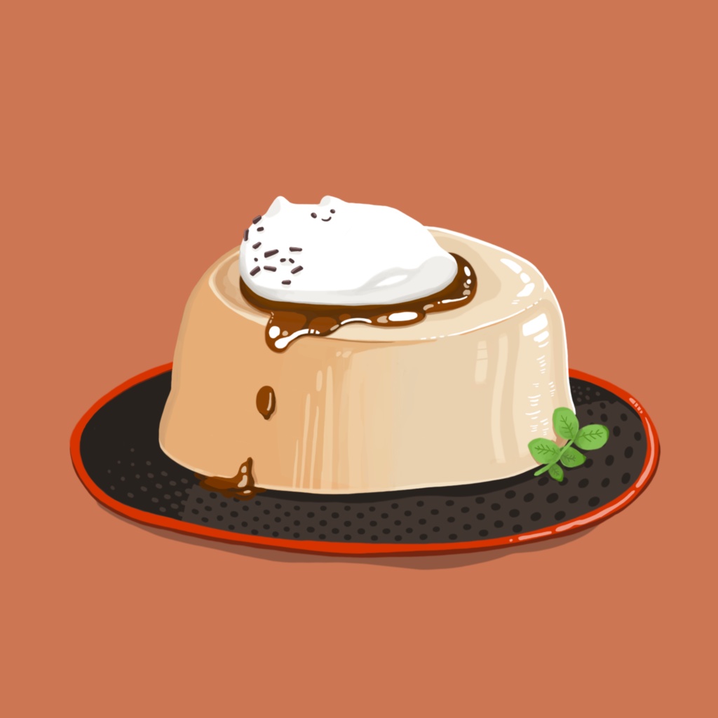 キャンバスプリント<ほろにが焙じ茶プリン>