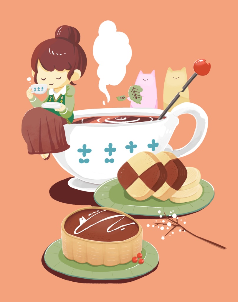 キャンバスプリント<ほっこりティータイム>