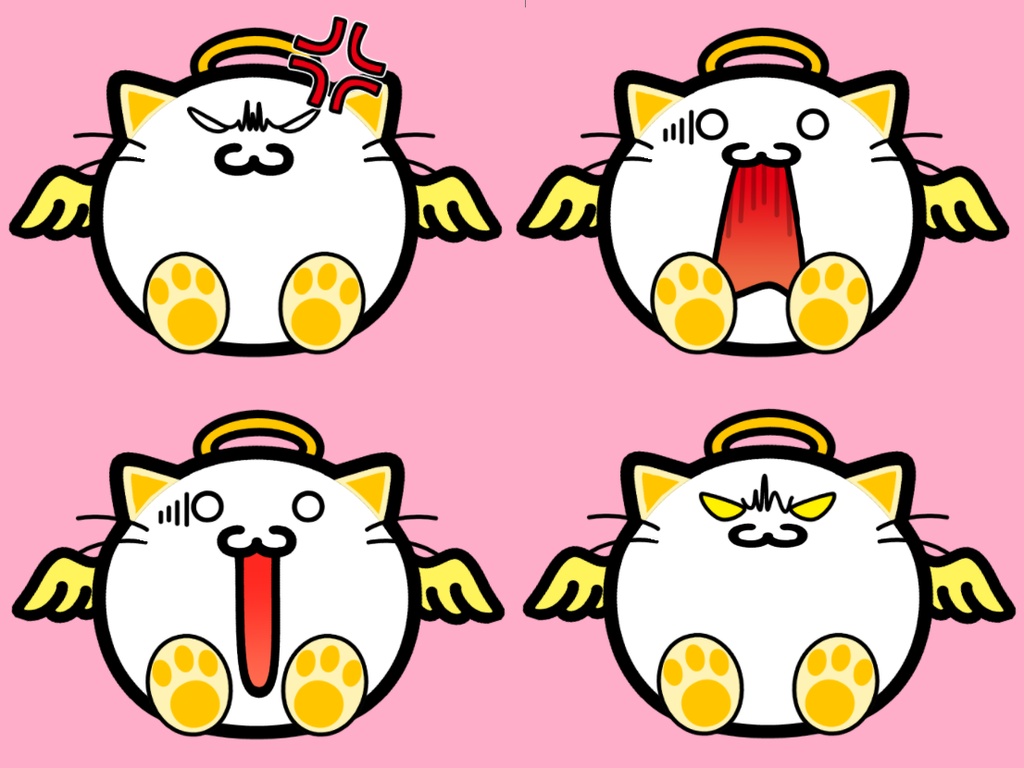 【フリー】Live2D モデル てんしねこ050【VTuber、配信用無料アバター】