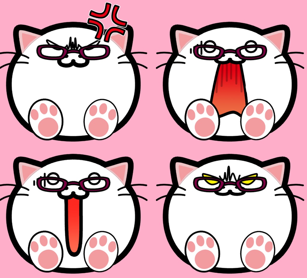 【フリー】Live2D モデル めがねこ045【VTuber、配信用無料アバター】