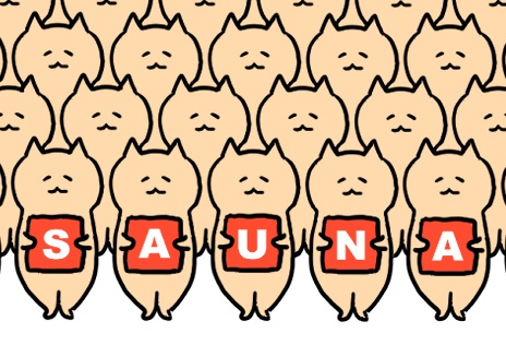 サウナ猫がいっぱいのiPhoneケース