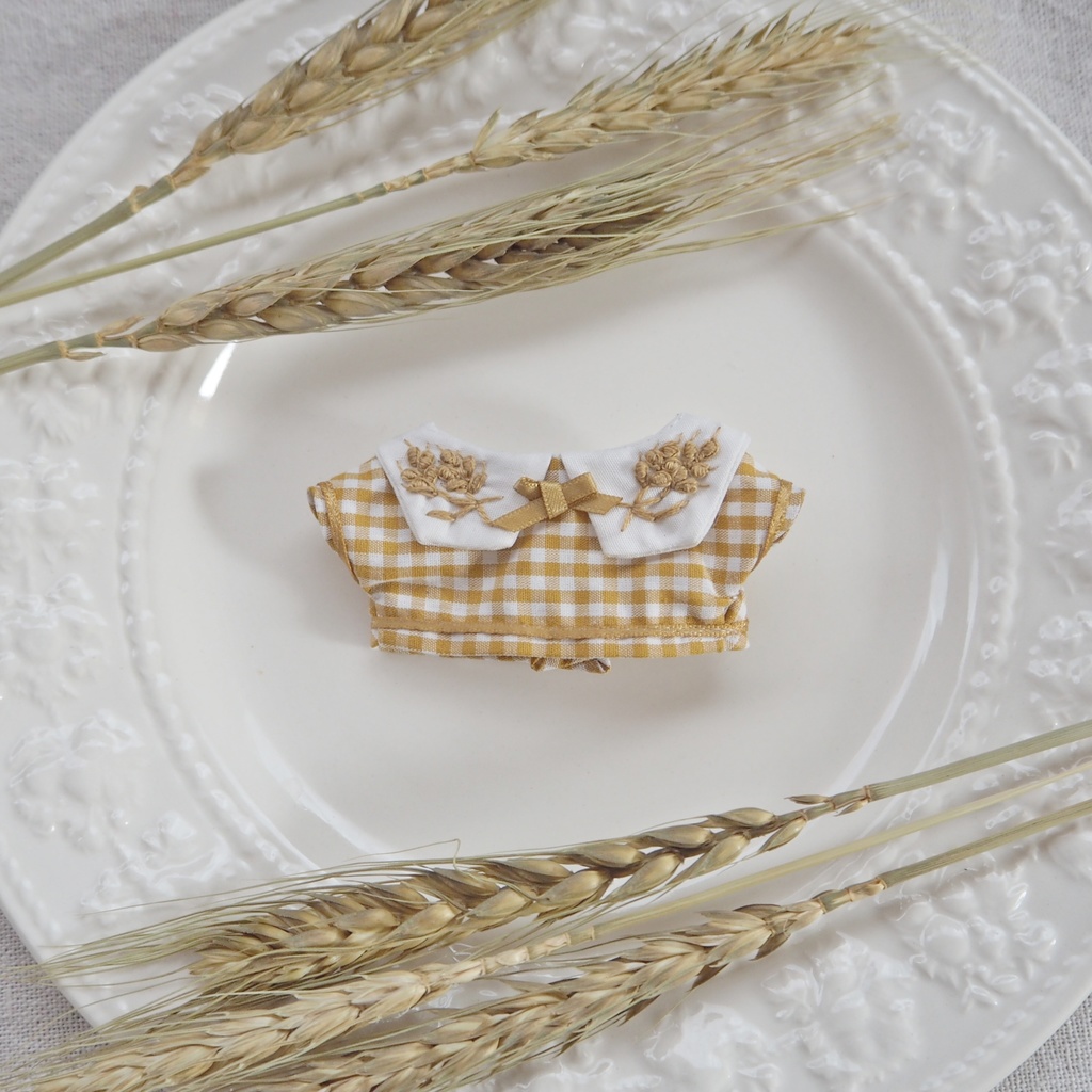 麦の刺繍シャツ