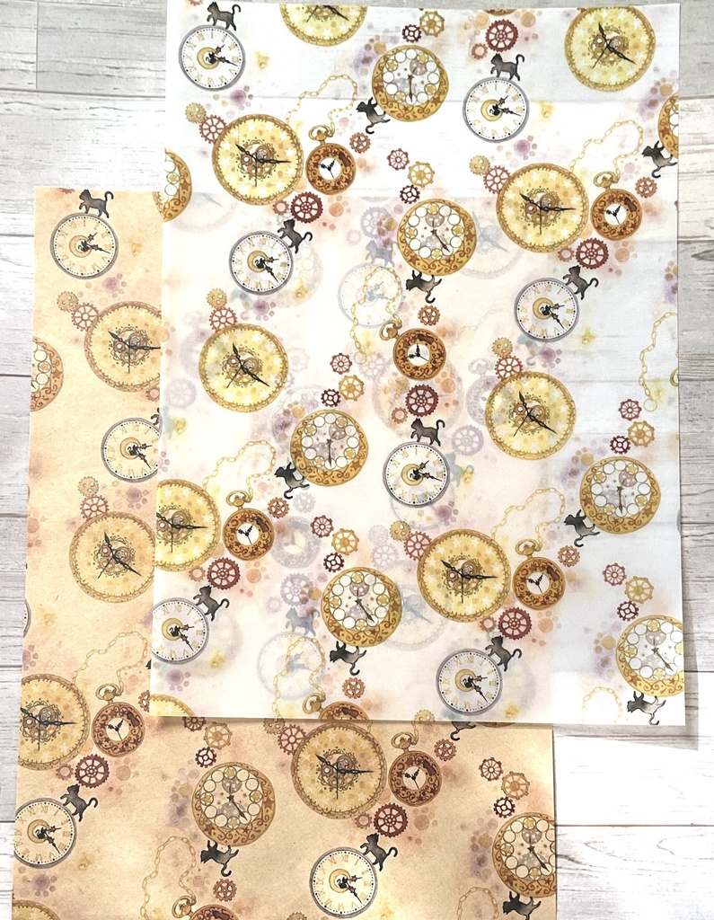 Clock and Cat デザインペーパー