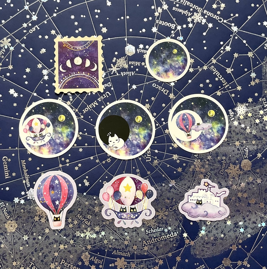 星月夜セット　フレークシール