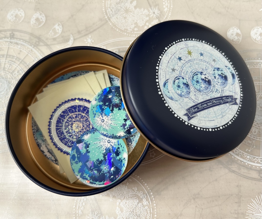 蒼い月と星の夜 缶ケースセット