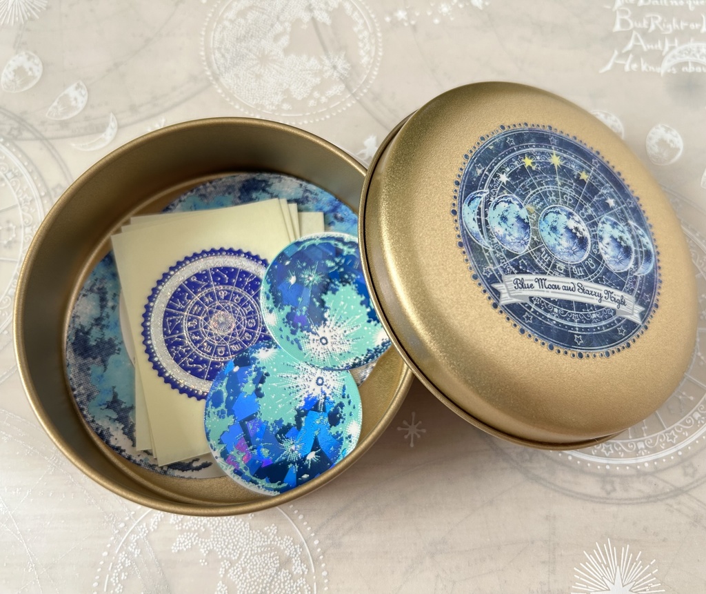 蒼い月と星の夜 缶ケースセット