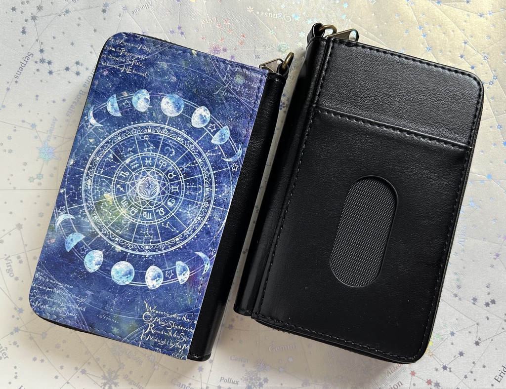 蒼い月と星の夜 コインパスケース