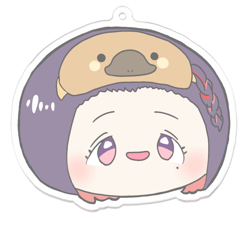 甘塩むすび手描きアクリルキーホルダー