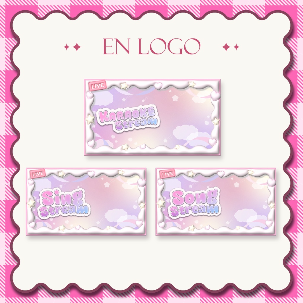 【フリー素材/IRIAMサイズあり!】YUMEKAWAII Vtuber Thumbnail/ゆめかわサムネイル素材【For FREE】