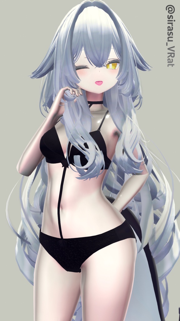 【lilToon】汎用 ! 魅惑の黒レース肌マテリアル ❤︎ Black Lace Skin ❤︎ ~レースタトゥー付き