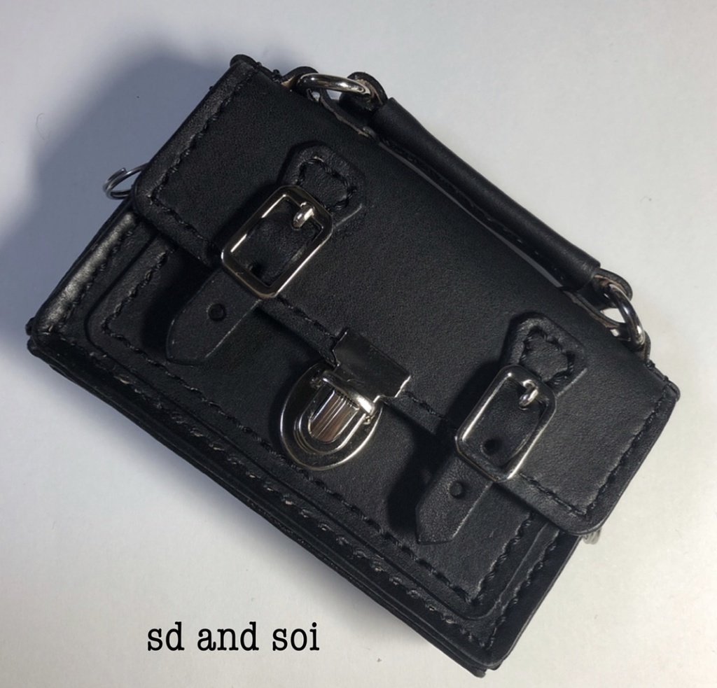 昔の学生カバン風名刺入れ カードケース ドール、ロビ にも!