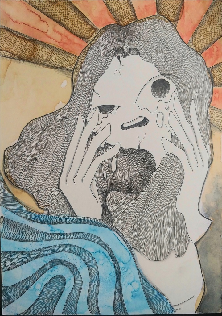 “荒く酷く波打っている”A4原画