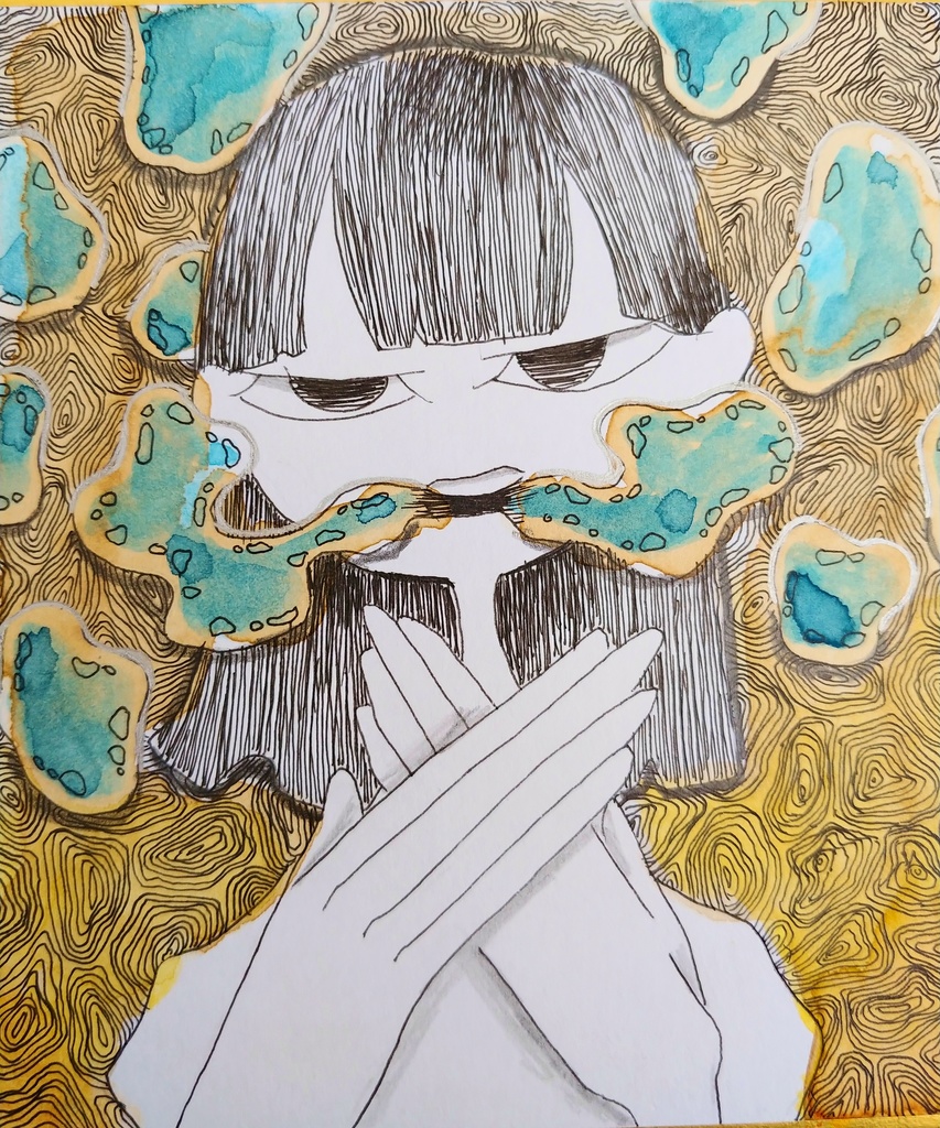 色紙原画(136×121mm)