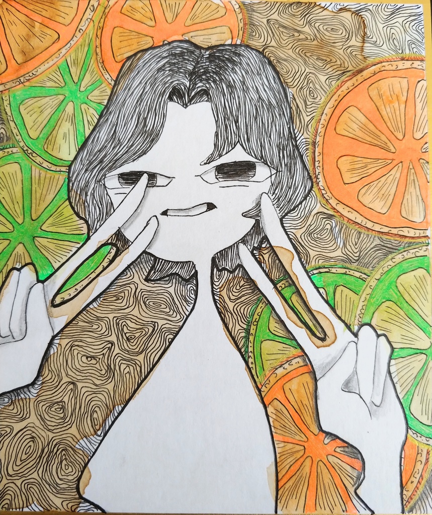色紙原画(136×121mm)