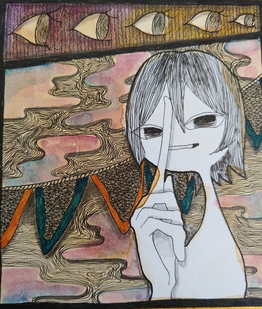 色紙原画(136×121mm)