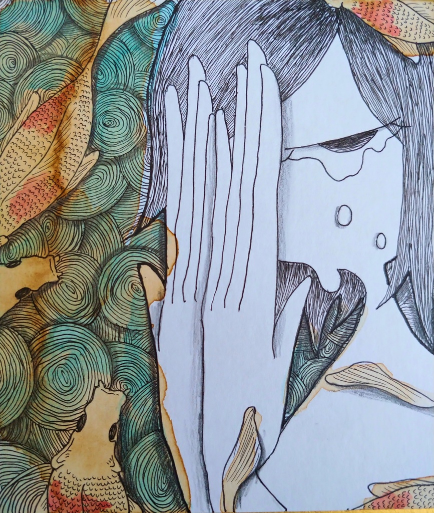 色紙原画(136×121mm)