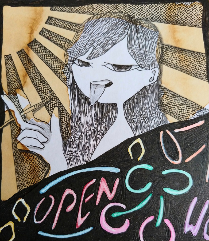 色紙原画(136×121mm)