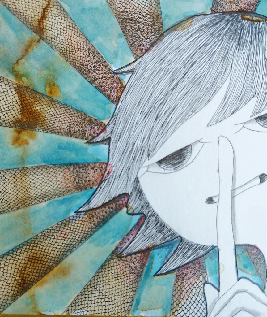色紙原画(136×121mm)