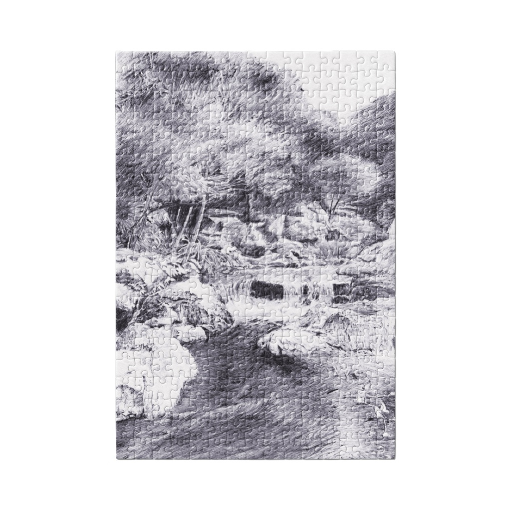 ボールペン画パズル 水