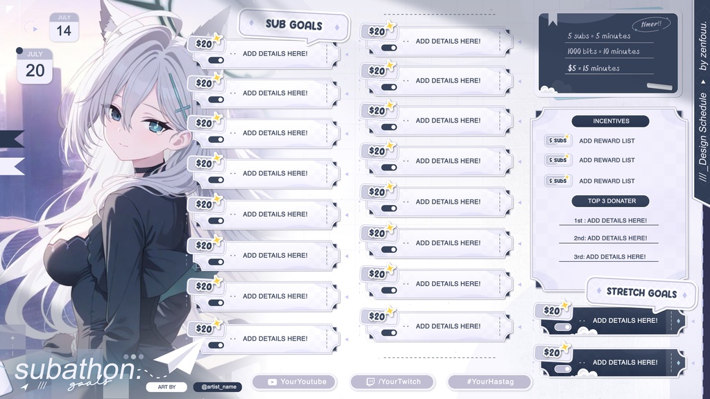 「Vtuber スケジュール」→ Bundle Schedule Stream Exclusive Style - Release 001