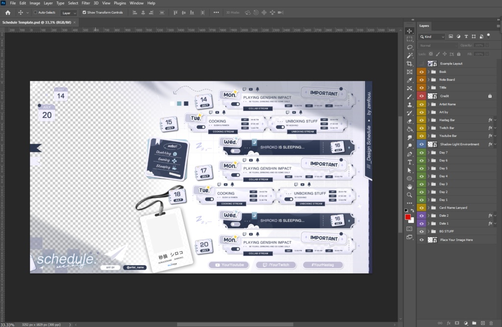「Vtuber スケジュール」→ Bundle Schedule Stream Exclusive Style - Release 001