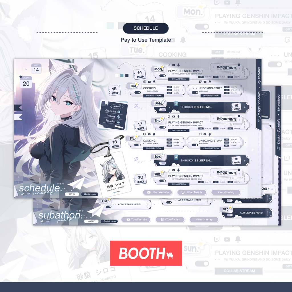 「Vtuber スケジュール」→ Bundle Schedule Stream Exclusive Style - Release 001