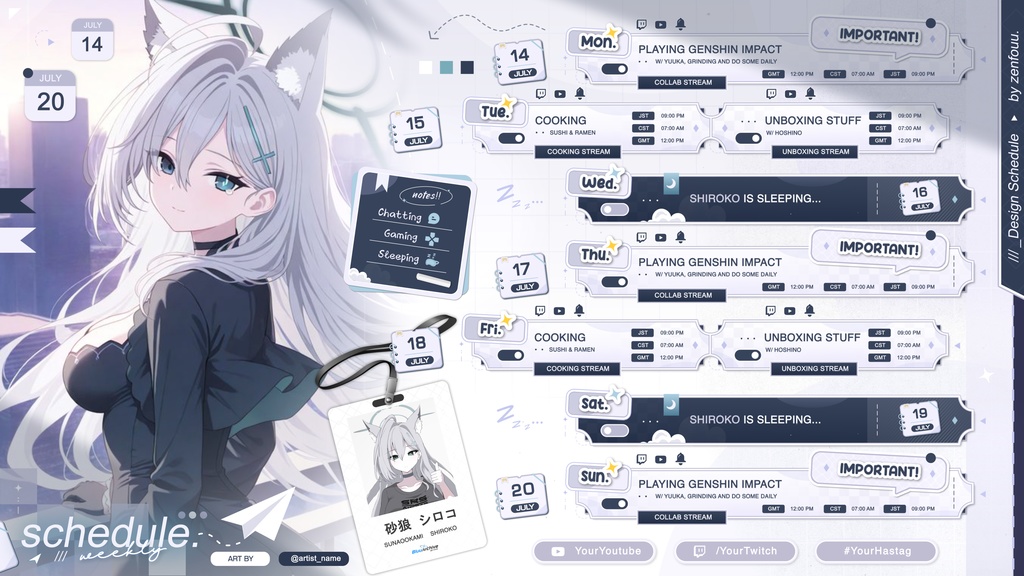 「Vtuber スケジュール」→ Bundle Schedule Stream Exclusive Style - Release 001