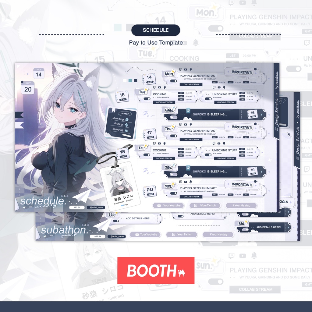 「Vtuber スケジュール」→ Bundle Schedule Stream Exclusive Style - Release 001