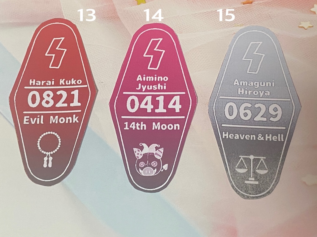 モーテルキーホルダー風ステッカー