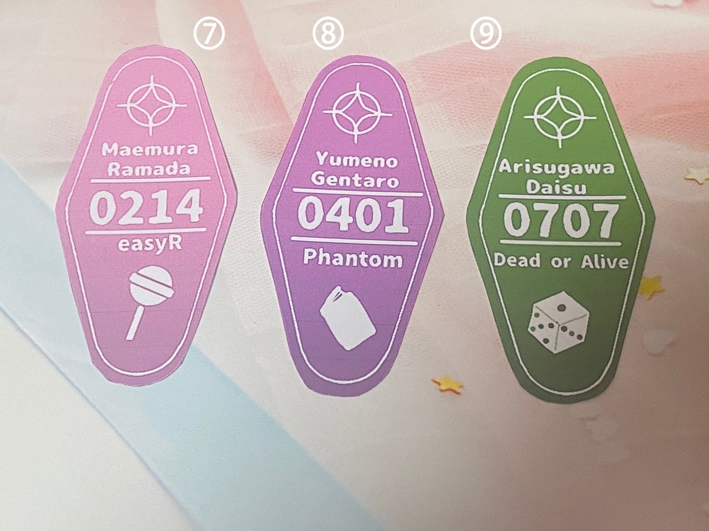 モーテルキーホルダー風ステッカー