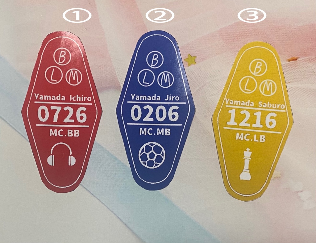 モーテルキーホルダー風ステッカー