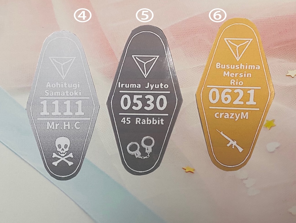 モーテルキーホルダー風ステッカー