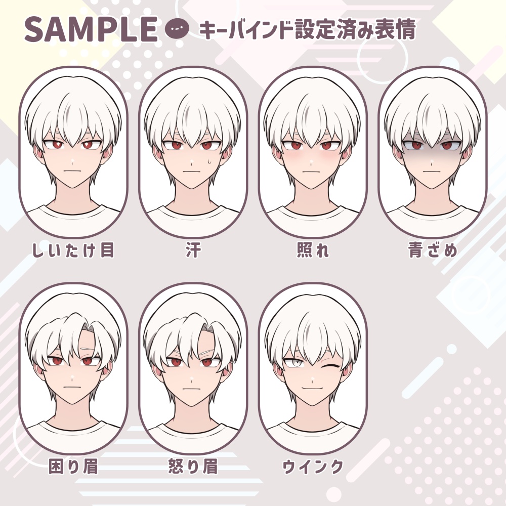 【配信・TRPGに】汎用男性カスタムモデル|VTubeStudio対応【Live2D】