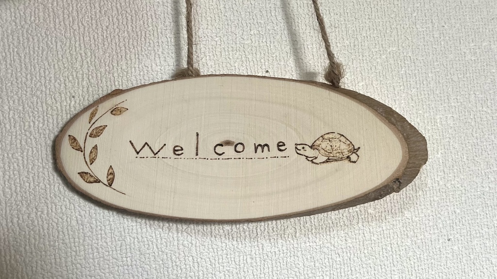 welcomeボード かめさん