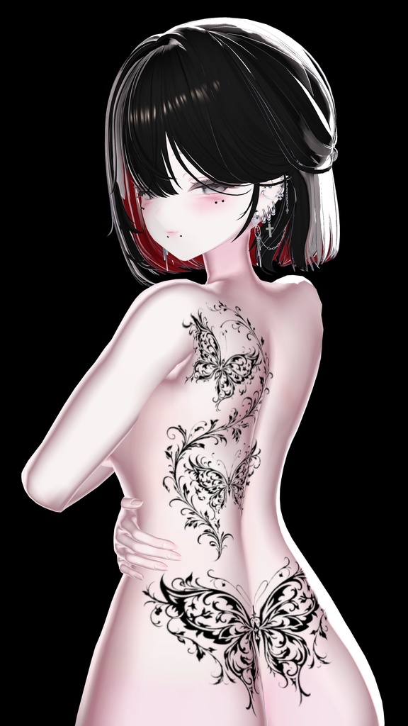蝶々と花とトカゲ