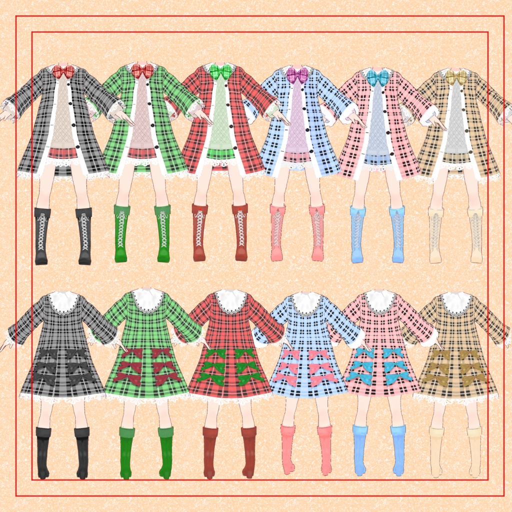 【vroid衣装】Plaid cort【無料版あり】