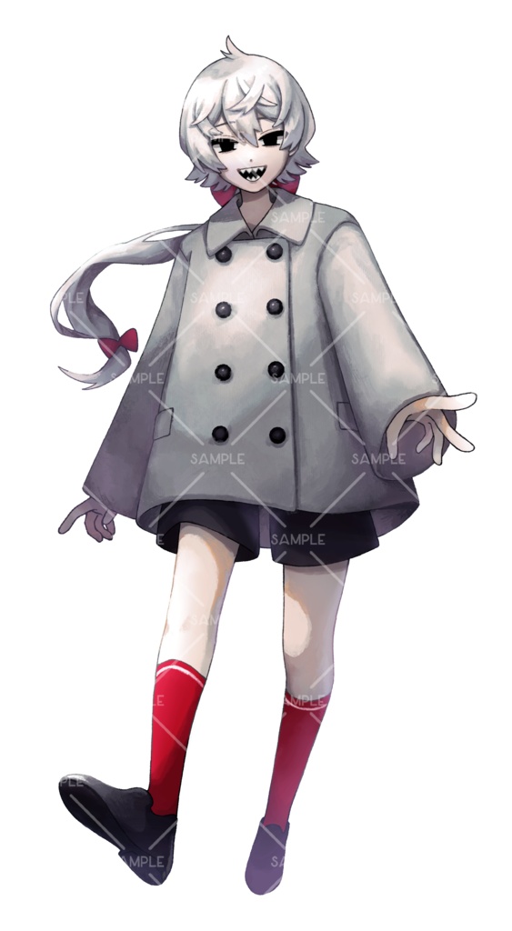 【イラスト素材】ミステリアスな白髪の少年