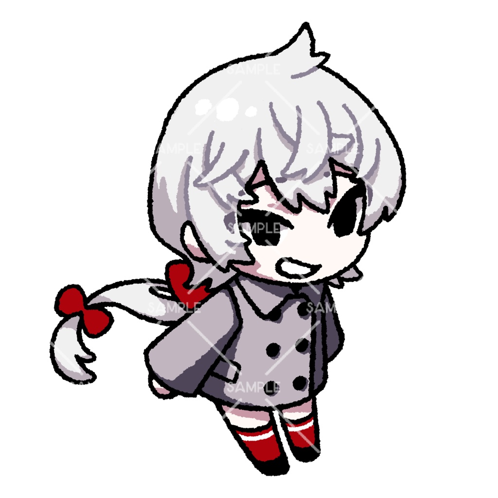 【イラスト素材】ミステリアスな白髪の少年