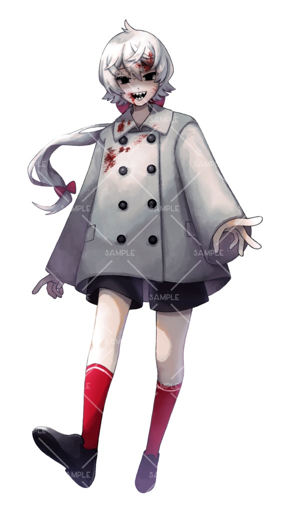 【イラスト素材】ミステリアスな白髪の少年