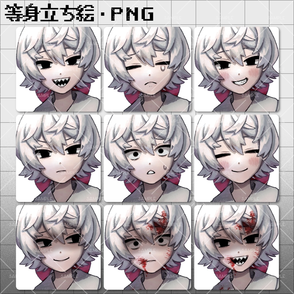 【イラスト素材】ミステリアスな白髪の少年