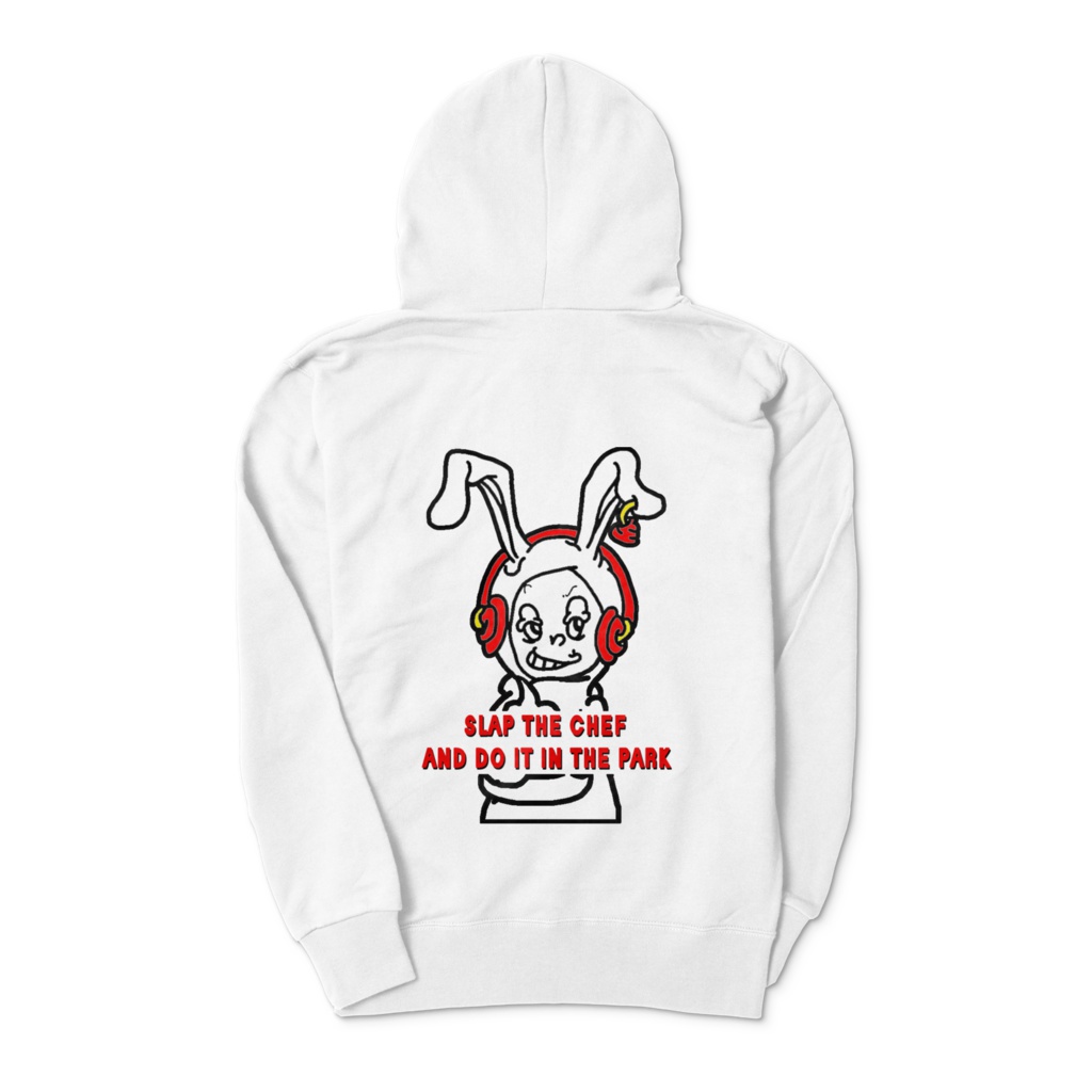 神聖ウンンコ帝国 ジップアップパーカー ホワイト