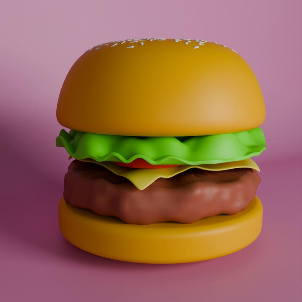 【Free DL】3Dハンバーガー - 3D hamburger