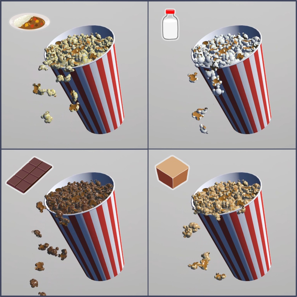 【Modular Avatar対応】つかめるポップコーン【パーティクルギミック付き】